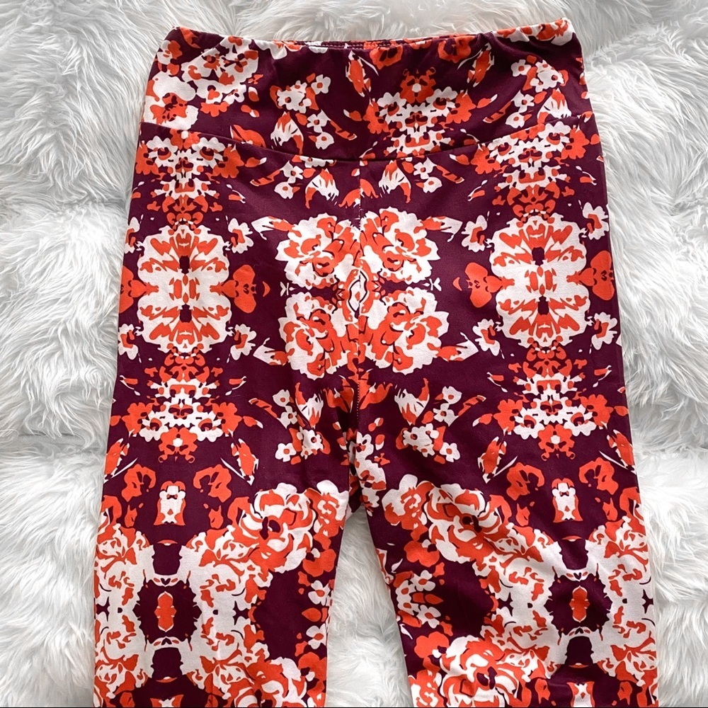 Maroon & Orange Legging - Picture 2 of 7